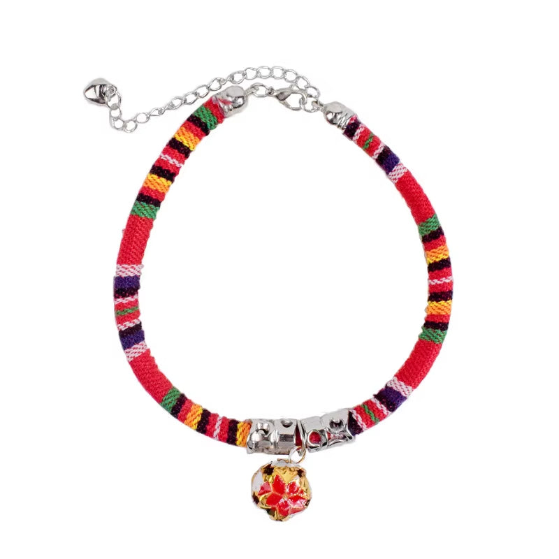 New Cat Bell Collar Cat Vintage Style Dog Rabbit Kitten Collar Retractable Japanese Style Wind Bell Collar Bohemian Pet Supplies