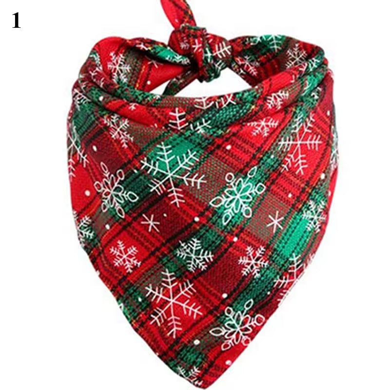 Christmas Red Plaid Dog Bandanas Large Pet Scarf Pet Bandana for Dog Cotton Washable Collar Cat Dog Scarf Large Dog Accessories