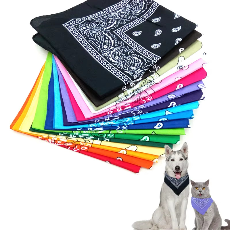 Dog Scarf Print Cat Dog Bandana Washable Puppy Collar Decor Large Dog Grooming Saliva Towel Triangle Bandage Dog Accessories
