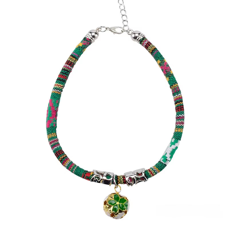 New Cat Bell Collar Cat Vintage Style Dog Rabbit Kitten Collar Retractable Japanese Style Wind Bell Collar Bohemian Pet Supplies