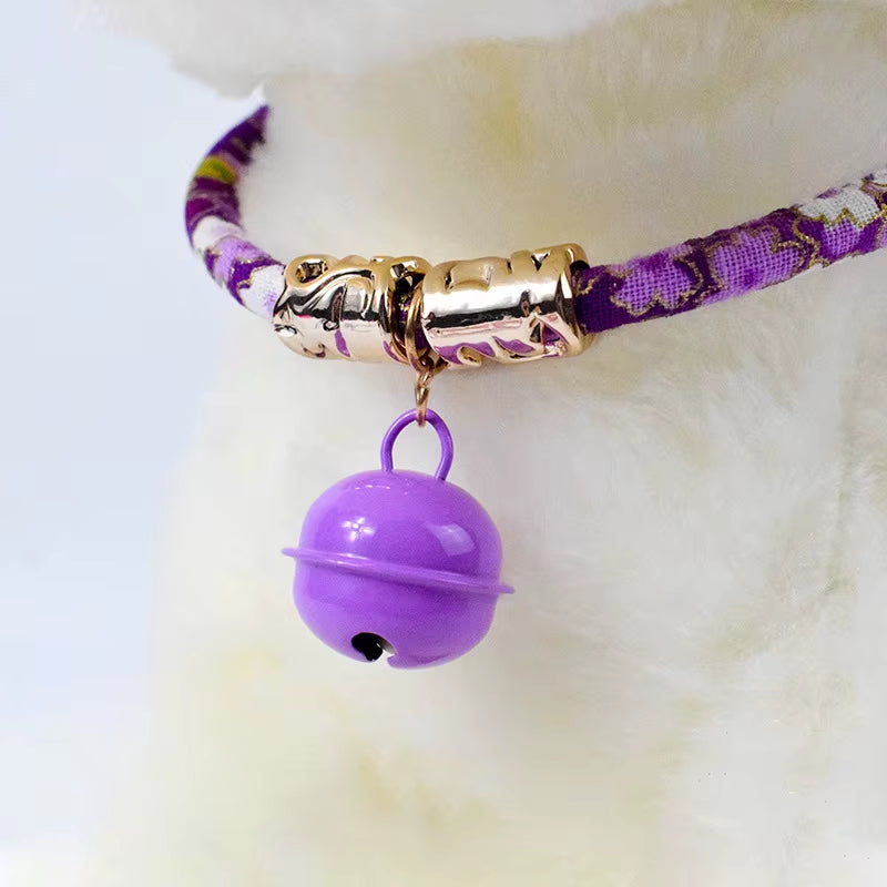 New Cat Bell Collar Cat Vintage Style Dog Rabbit Kitten Collar Retractable Japanese Style Wind Bell Collar Bohemian Pet Supplies