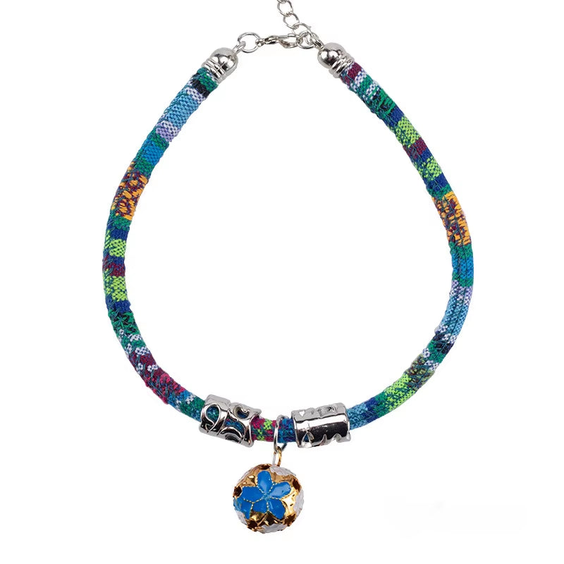 New Cat Bell Collar Cat Vintage Style Dog Rabbit Kitten Collar Retractable Japanese Style Wind Bell Collar Bohemian Pet Supplies