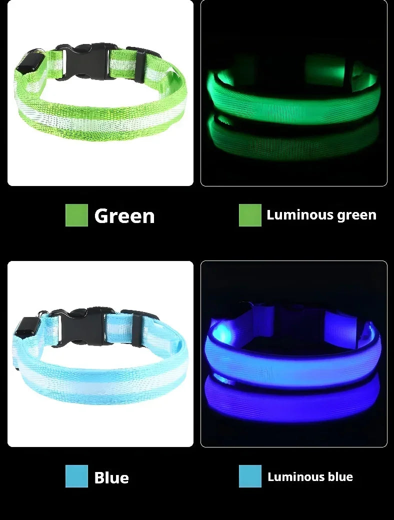 Smart LED Glow Collar – Night Safety Light Collar for Dogs