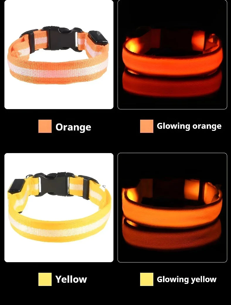 Smart LED Glow Collar – Night Safety Light Collar for Dogs
