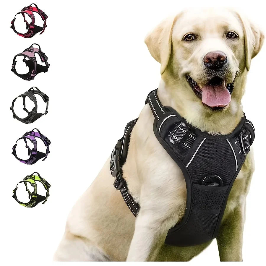 No-Pull Adjustable Dog Harness with Reflective Straps – Comfort & Control for Safe Dog Walking