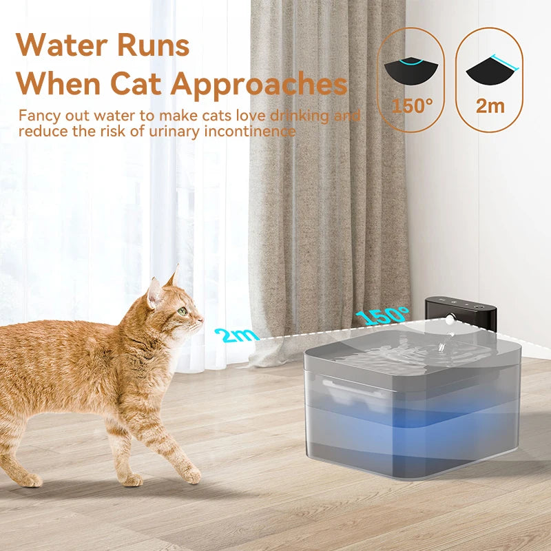 Pet Oasis™ Wireless Smart Water Fountain – 2.2L Automatic Hydration System