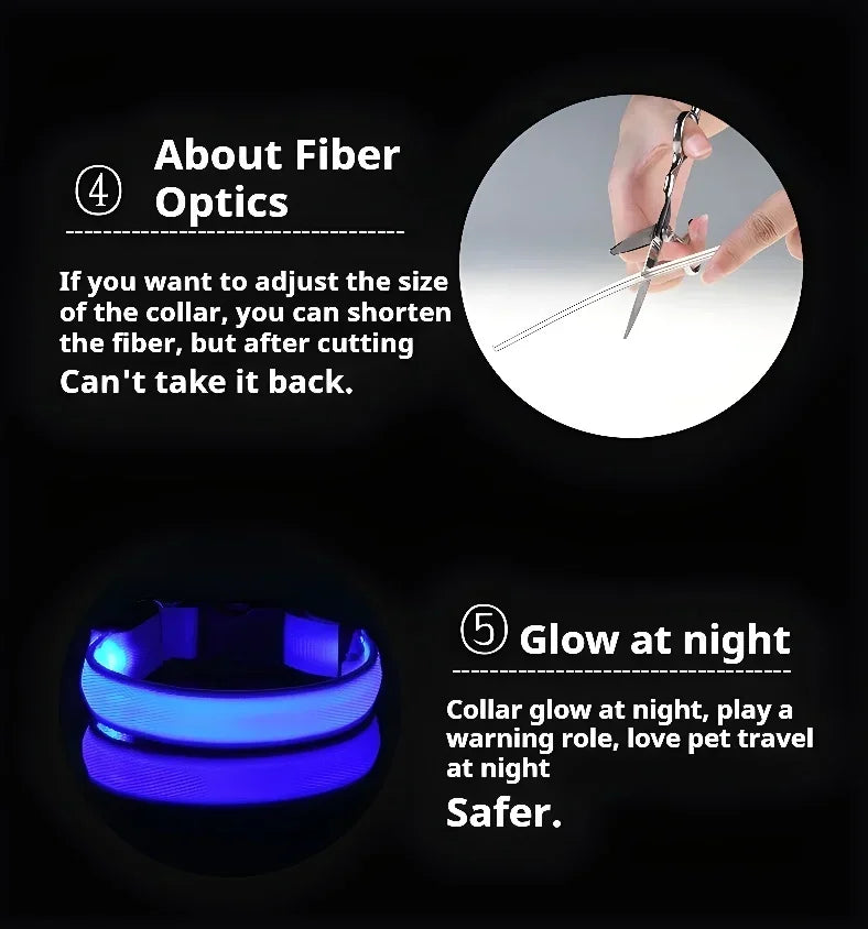 Smart LED Glow Collar – Night Safety Light Collar for Dogs