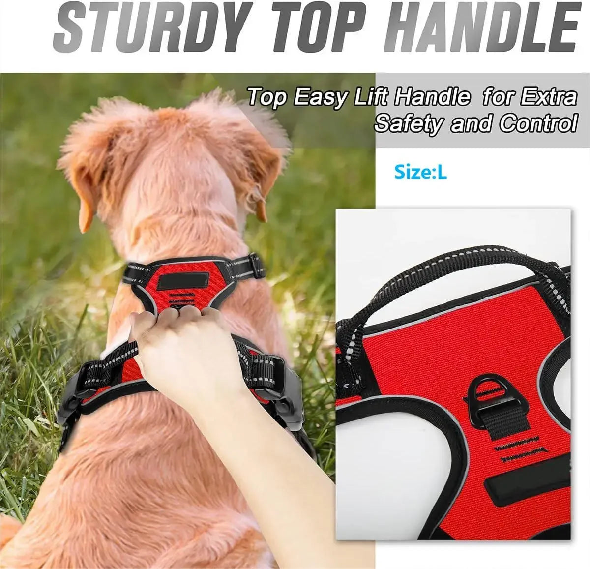 No-Pull Adjustable Dog Harness with Reflective Straps – Comfort & Control for Safe Dog Walking