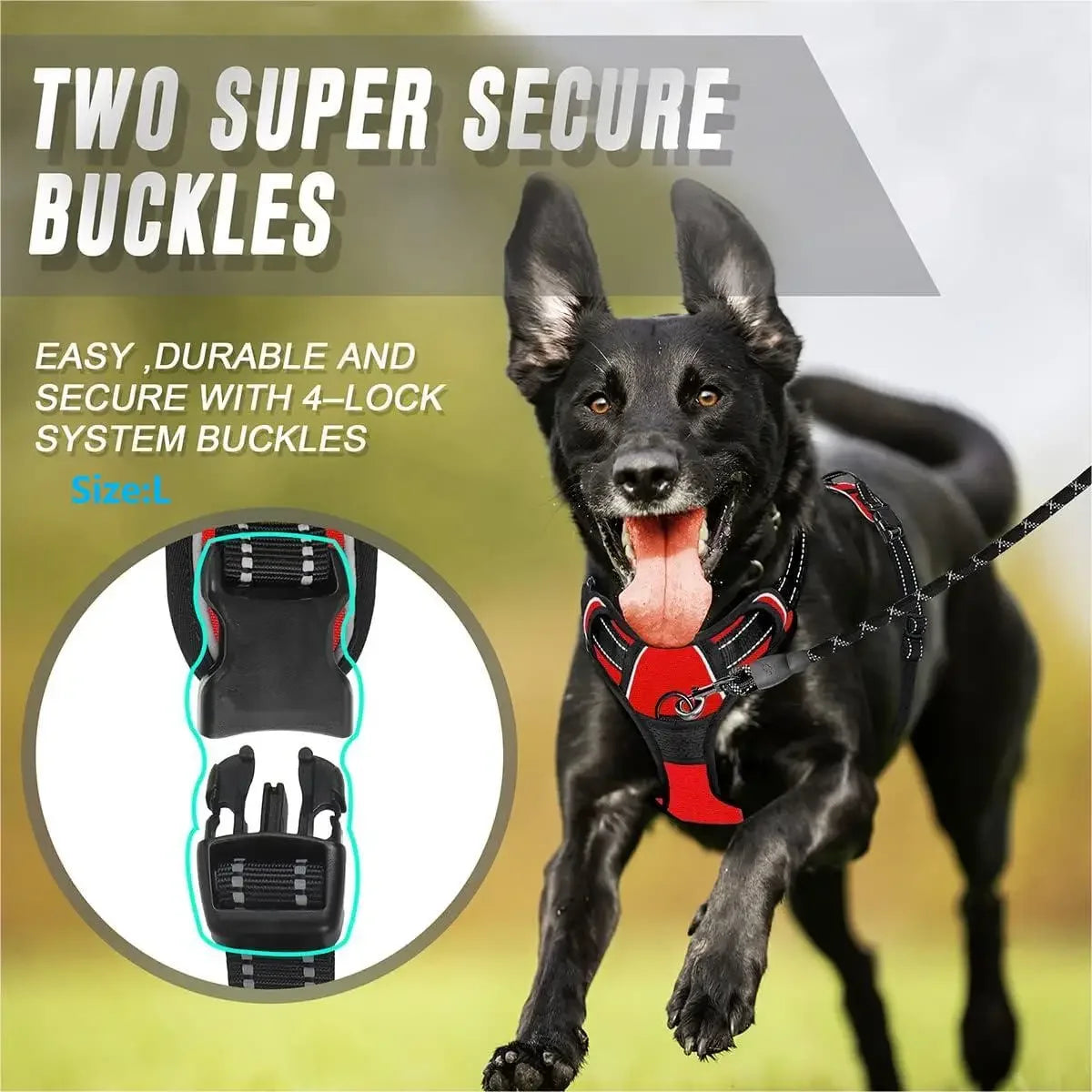 No-Pull Adjustable Dog Harness with Reflective Straps – Comfort & Control for Safe Dog Walking