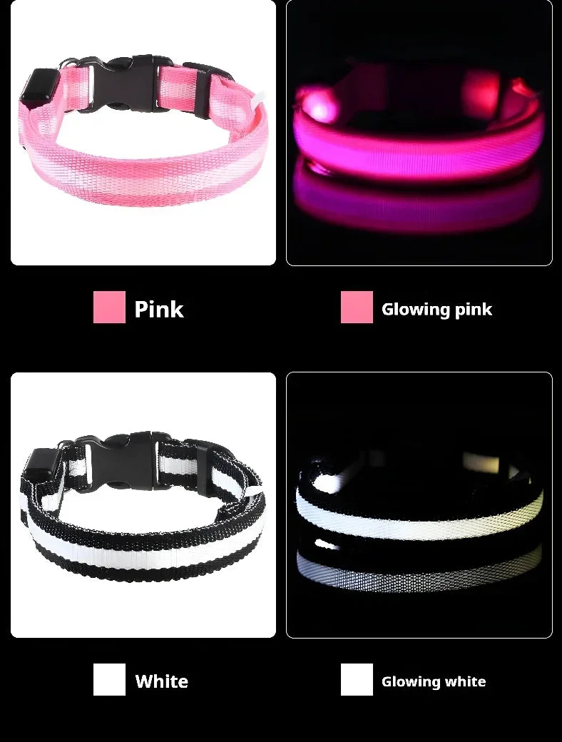 Smart LED Glow Collar – Night Safety Light Collar for Dogs
