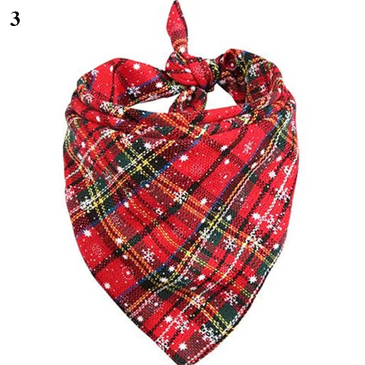 Christmas Red Plaid Dog Bandanas Large Pet Scarf Pet Bandana for Dog Cotton Washable Collar Cat Dog Scarf Large Dog Accessories