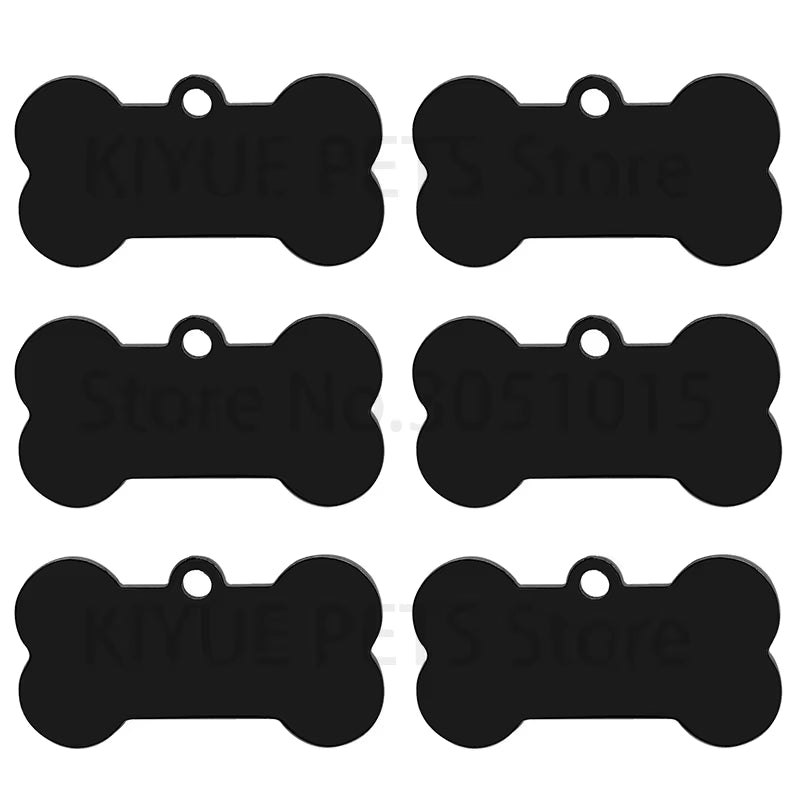 10 Pcs Blank Tag Stainless Steel Bone Keychain for DIY Custom Logo Tag Pet Dog Tag Collar Pet Accessoriess Charm